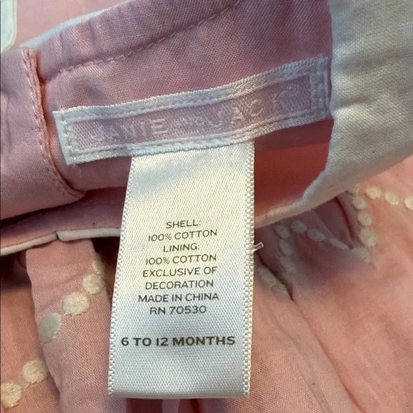 Janie and Jack Charming Pink Kids Dress with White Accents - Picture 2 of 3